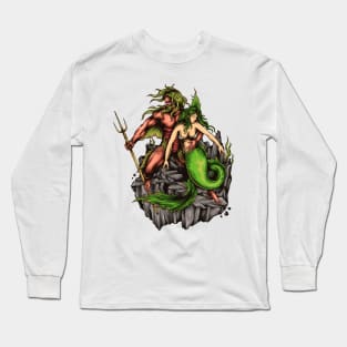 Mermaid fishman god Long Sleeve T-Shirt